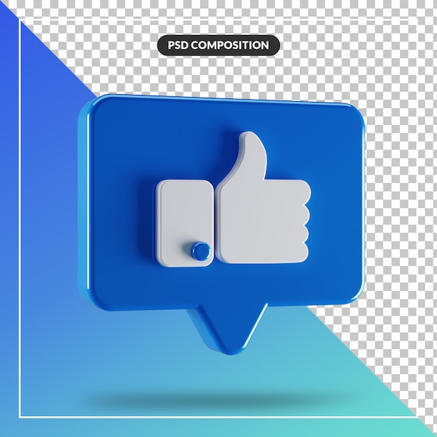 3d glossy like Facebook icon isolated