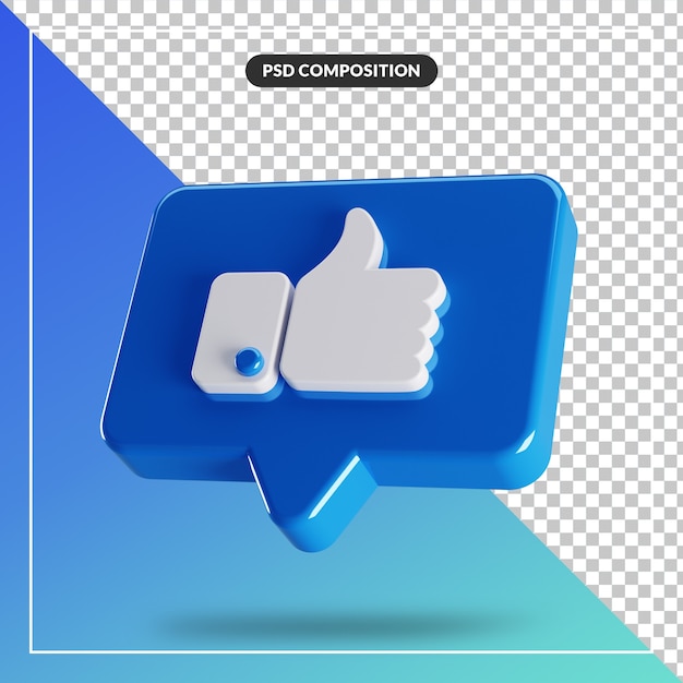 3d glossy like Facebook icon isolated