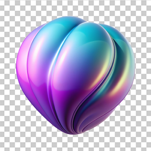 3D glossy plastic balloon with dynamic curves and vibrant colors on white background