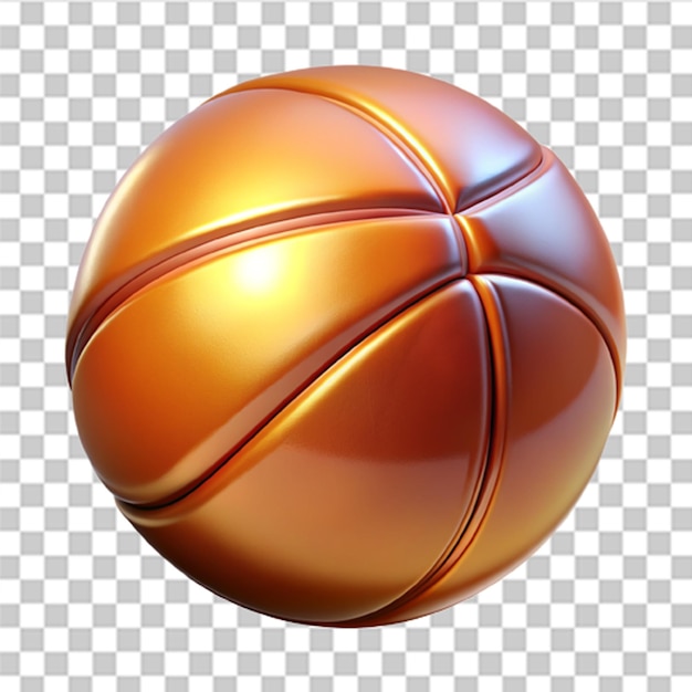 3D glossy plastic basketball with realistic textures and vibrant colors