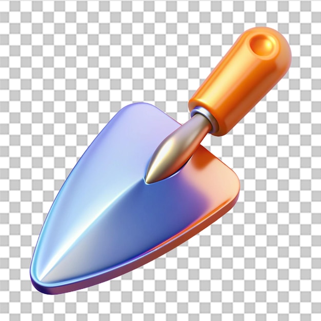 3D Glossy Shiny Trowel Icon for Construction and Masonry