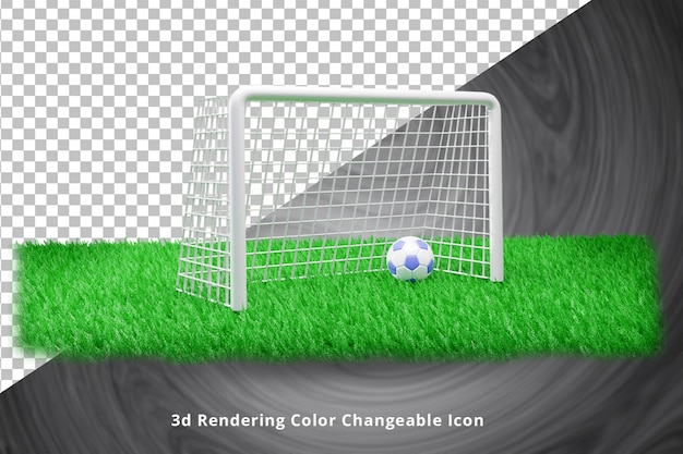 3d goalpost with football field or 3d football field with goalpost and football