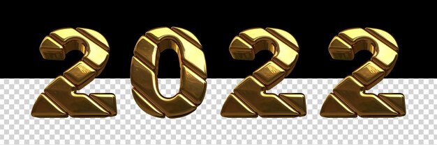 3d gold figures new year 2022