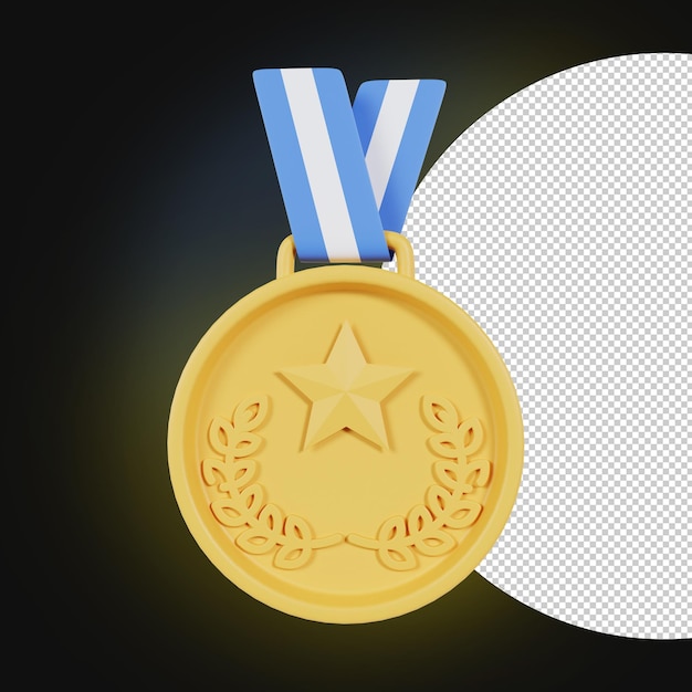 3D Gold Medal Star Illustration Premium PSD