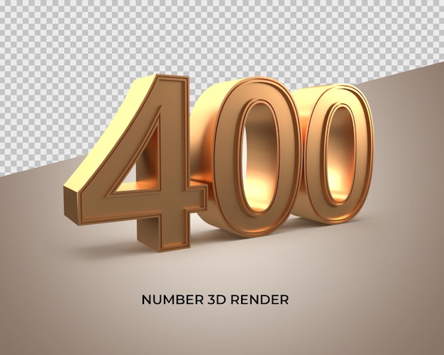 3D gold number 400