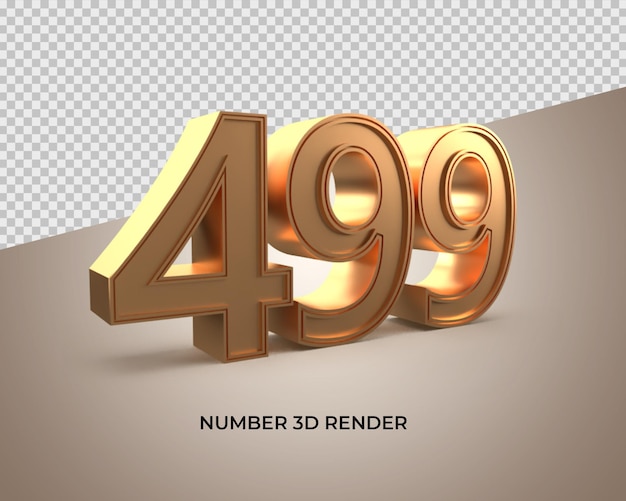 3D gold number 499