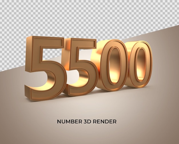 3d gold number 5500