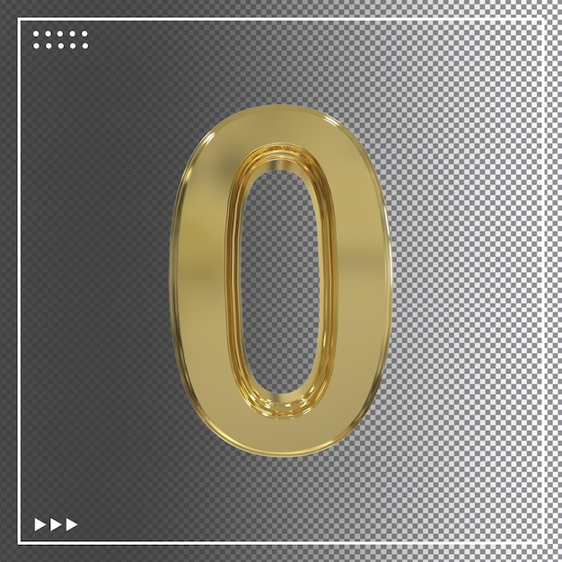 3d Gold Number on Tidewater Trend color font type symbol