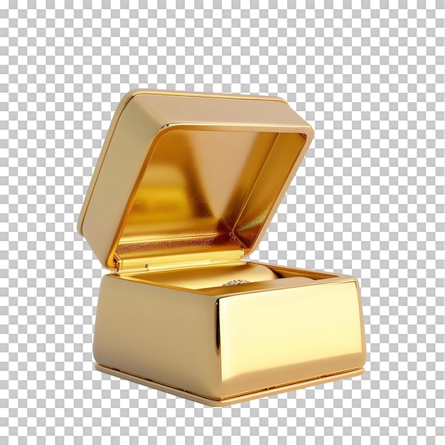 3D gold ring box white background 8K resolution