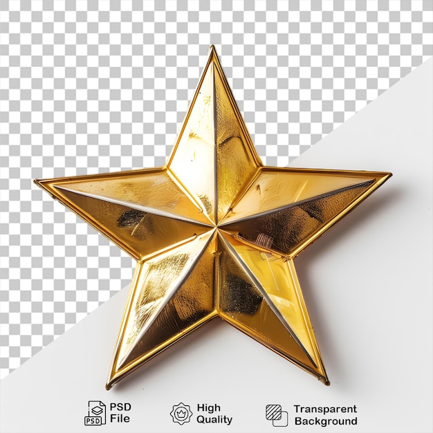 3d gold star png with transparent background