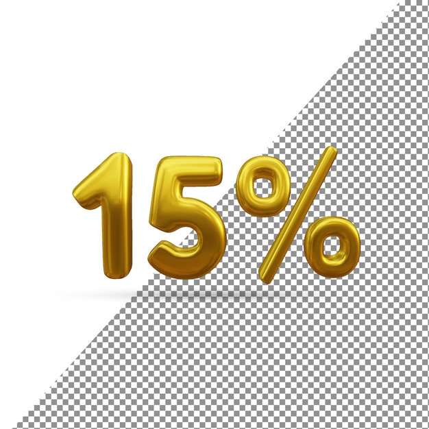 3d Gold Text Effect Of 15 Percent