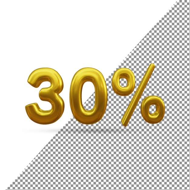 3d Gold Text Effect Of 30 Percent