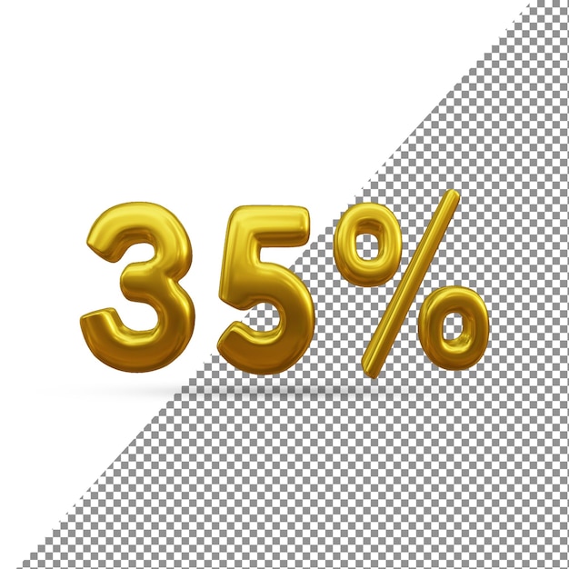 3d Gold Text Effect Of 35 Percent