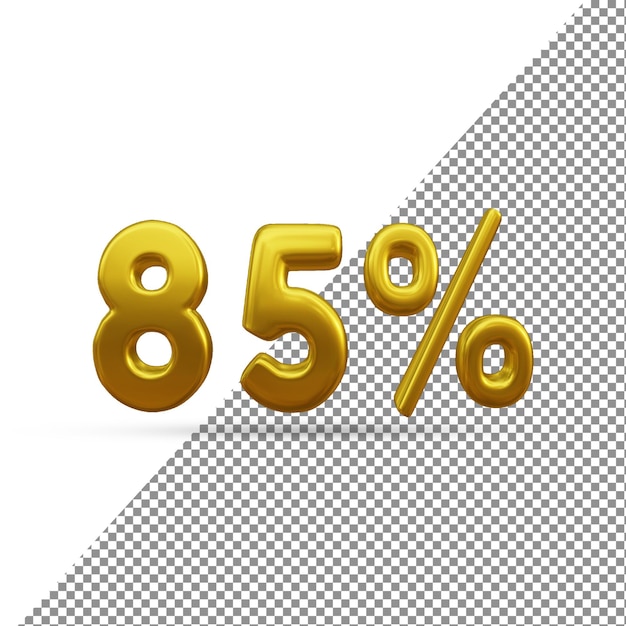 3d Gold Text Effect Of 85 Percent