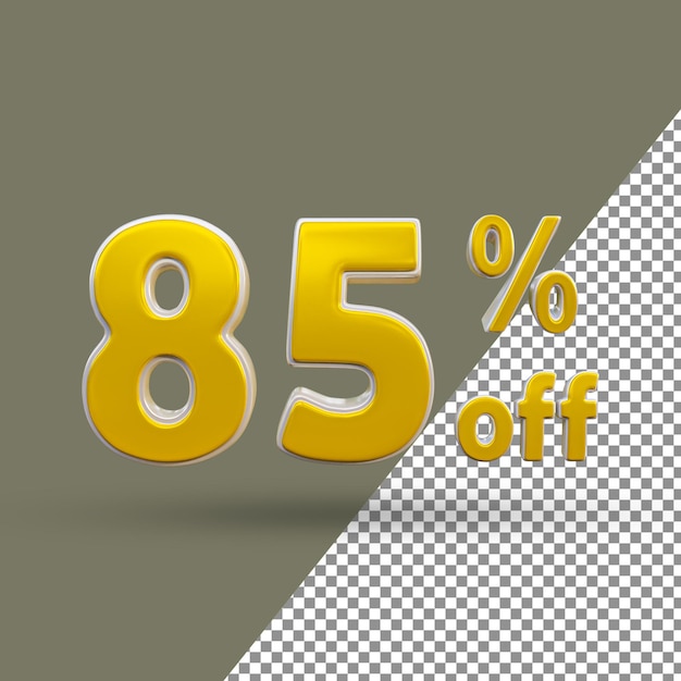 3d Gold Text Number 85 Percent Off