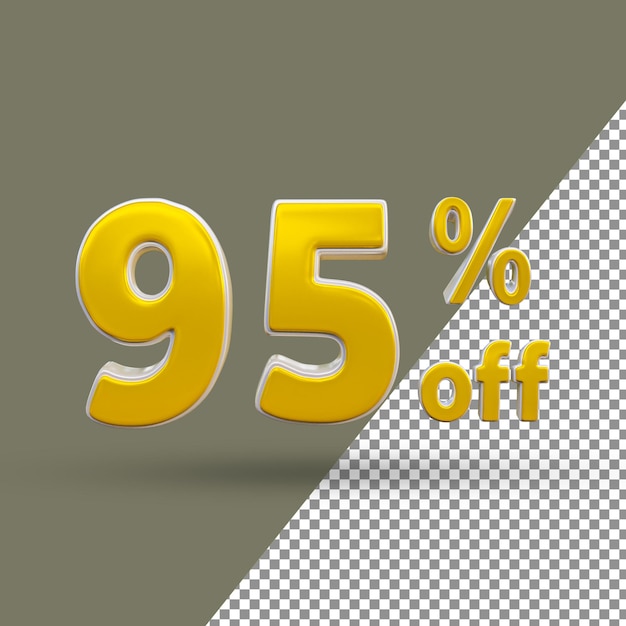 3d Gold Text Number 95 Percent Off