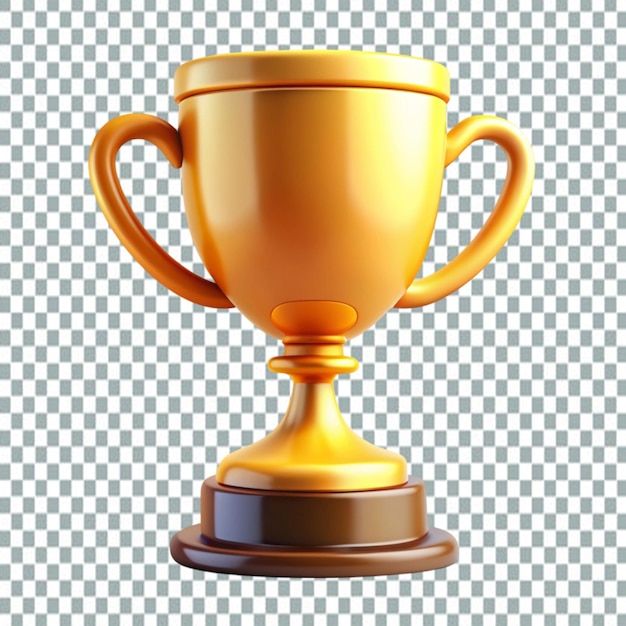 3D Gold Trophy with Transparency Render Modeling Premium Psd