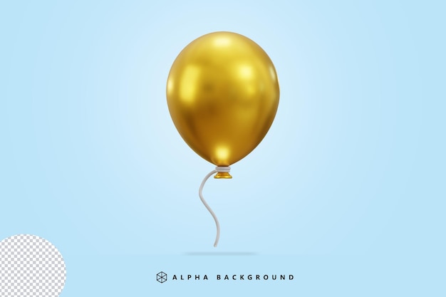 3d golden balloon icon vector illustration