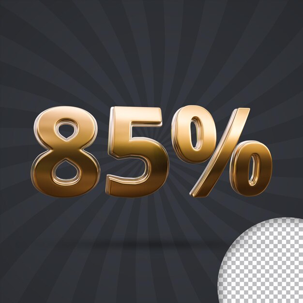 3D Golden Eighty five percent psd