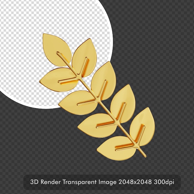 3D Golden Foliage wih Leaves