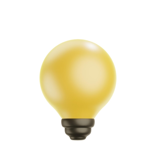 PSD 3d golden light bulb idea icon isolated