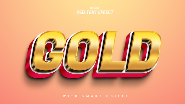 PSD 3d golden luxury shiny text effect editable template design