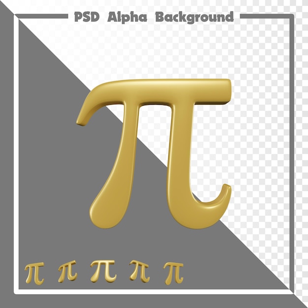 3d Golden Math Pi Symbol Alpha Background