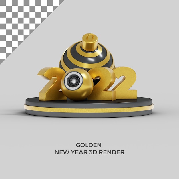 3D Golden New Year