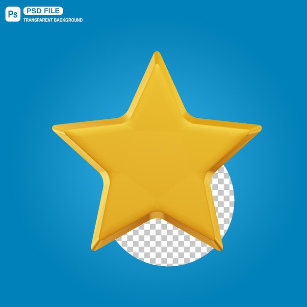 3D Golden Star Illustrationpsd