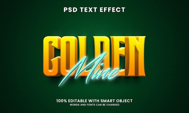 3d golden text effect template