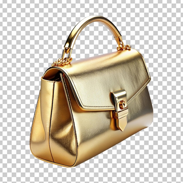 3d golden women hand bag png