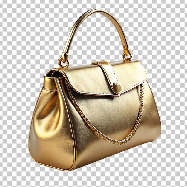 3d golden women hand bag png