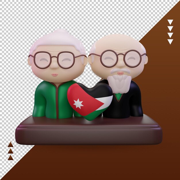 3d grandparents day love Jordan flag rendering front view