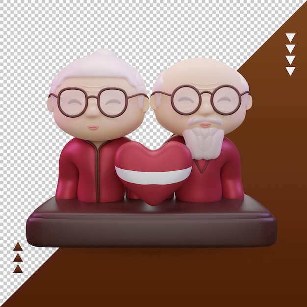 3d grandparents day love Latvia flag rendering front view