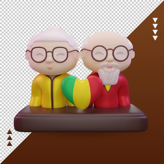 3d grandparents day love Mali flag rendering front view