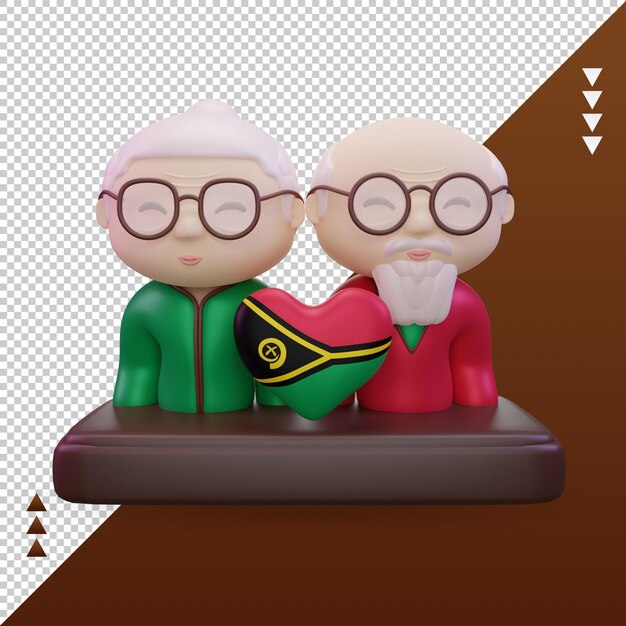 3d grandparents day love Vanuatu flag rendering front view