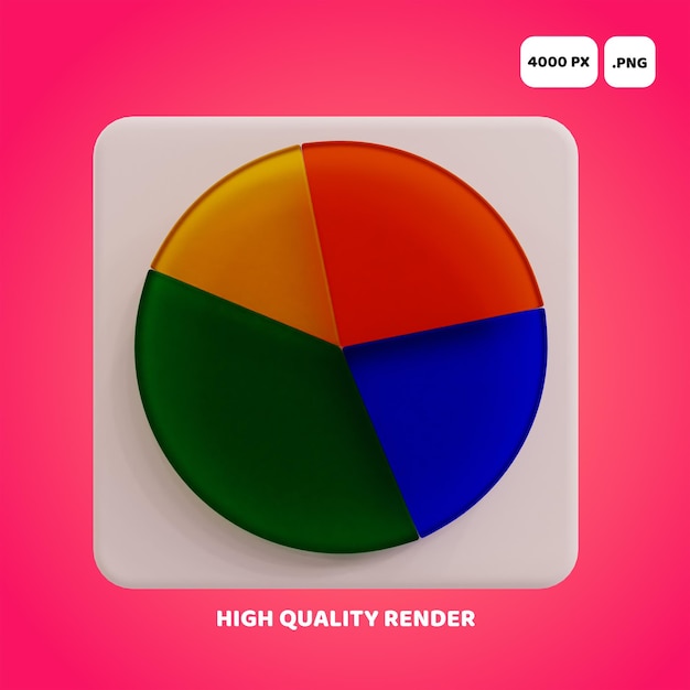 3D Graph Pie Chart Icon