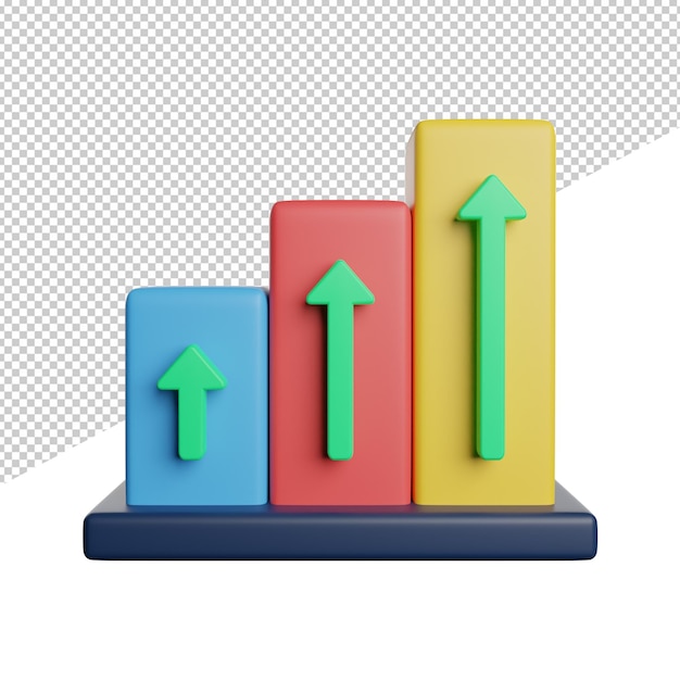 A 3d graphic chart of arrows pointing up and down