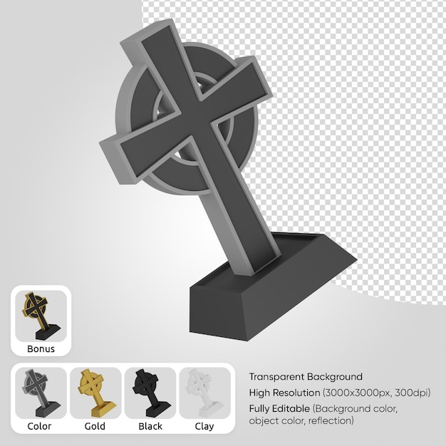 3d grave cross