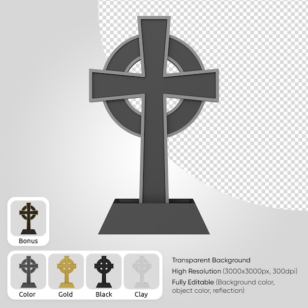 3d grave cross