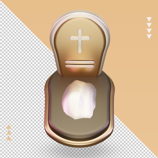 3d grave easter icon rendering Top view