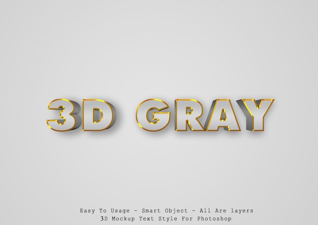 3d gray text style effect