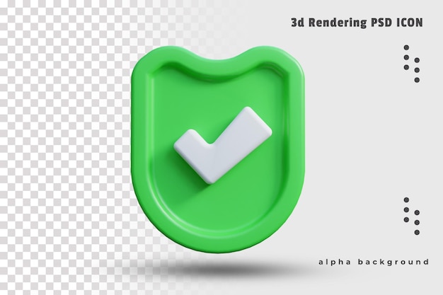 3D Green check mark symbol icon sign correct or right approve or concept and confirm illustration