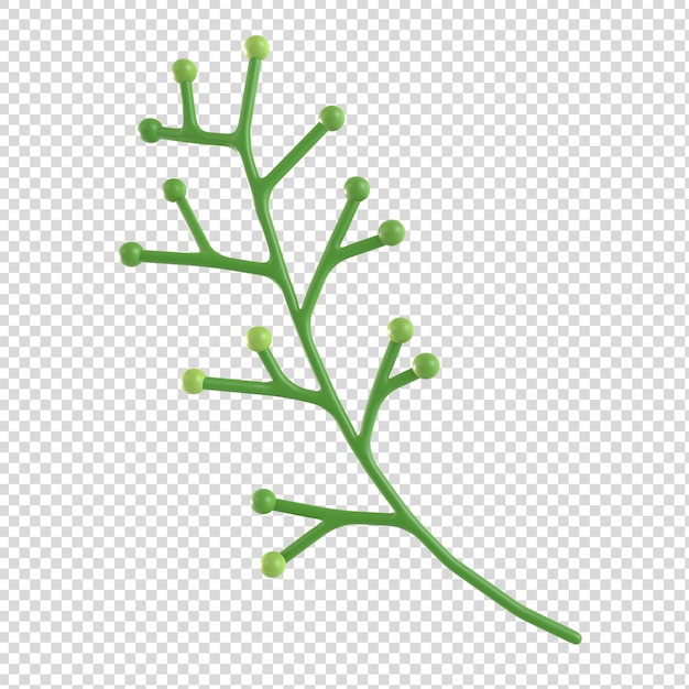 3D Green Leaf Element