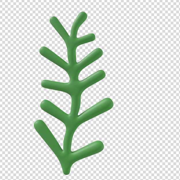 3D Green Leaf Element