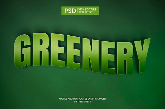 PSD 3d greenery text effects psd