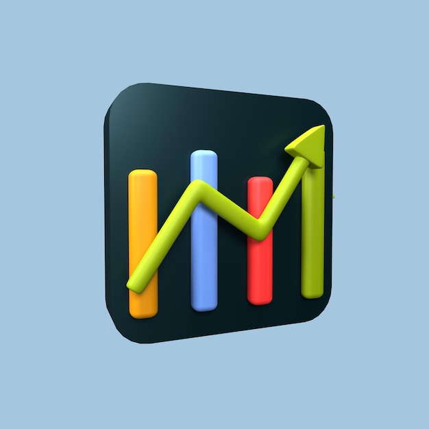 3D growth chart ilustration