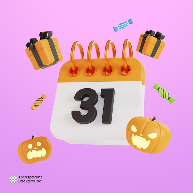 3d halloween date calendar