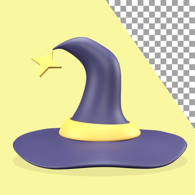 3d halloween hat icon with star