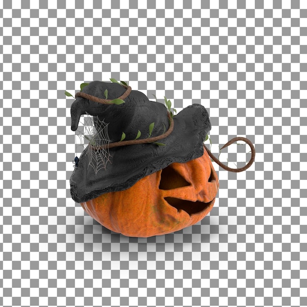 3D Halloween on isolated and transparent background